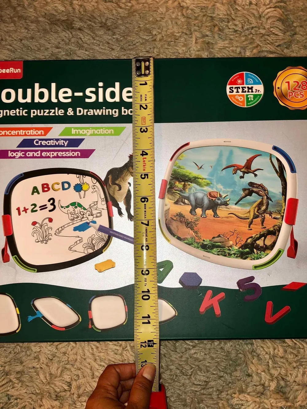 BeebeeRun Double-Sided Magnetic Puzzle & Drawing Board play set